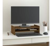 Tidyard Support de Moniteur Marron Miel 50x27x15 cm Bois de pin Solide, Support de Moniteur, Rehausseur d'écran de Bureau Meuble TV de Moniteur pour Ordinateur, TV, Imprimante (A)