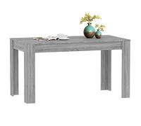 Tidyard Table à manger en bois d'ingénierie Gris Sonoma, 140 x 74,5 x 76 cm, robuste et durable