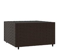 Tidyard Table basse carrée de jardin marron 50 x 50 x 30 cm en polyrotin, design modulaire, combinable avec d'autres segments modulaires