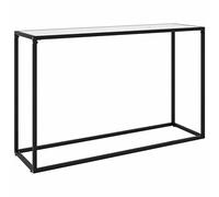 Tidyard Table basse console en verre trempé et acier noir, table console en verre trempé, table basse console en verre trempé