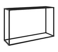 Tidyard Table basse console en verre trempé et acier noir, table console en verre trempé, table basse console en verre trempé