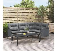 Tidyard Table Basse de Jardin Anthracite 110x55x35 cm Acier