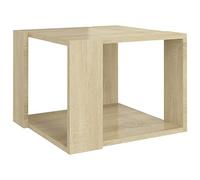 Tidyard Table basse, de salon carré, moderne, en aggloméré, chêne Sonoma, 40 x 40 x 30 cm, table basse carrée, table moderne