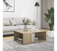 Tidyard Table basse moderne en aggloméré avec compartiments 90 x 67 x 33 cm, table basse pour canapé moderne, table basse rectangulaire
