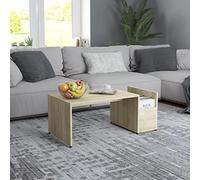 Tidyard Table basse rectangulaire, table de salon de café, table de canapé, table basse de salon, forme géométrique, chêne Sonoma 90 x 45 x 35 cm en aggloméré