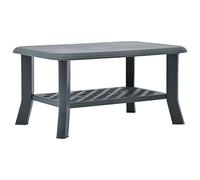 Tidyard Table Basse Salon/Table Basse de Jardin 90 x 60 x 46 cm en Plastique Vert Étagère de Rangement Incluse