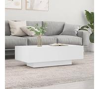 Tidyard Table Basse Table de Salon Bout de Canapé Style Moderne Décor Intérieur Blanc 100x49,5x31 cm Bois d'ingénierie