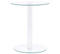 Tidyard Table Basse Transparent Table d’appoint en Verre trempé 40 cm