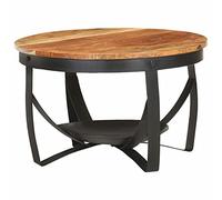 Tidyard Table Basse Vintage Table Basse de Salon Table Basse Ronde Ø68x43 cm Bois d'acacia Solide