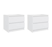 Tidyard Table de chevet, 2 pièces, blanche, table de chevet, moderne, table de chevet, pour chambre, table de chevet, table de chevet, 50 x 39 x 43,5 cm en aggloméré