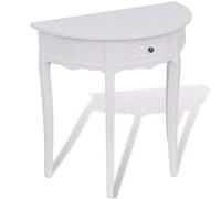 Tidyard Table de Console en MDF + pin avec Tiroir Demi-Ronde pour Salle de Séjour/Salle à Manger/Couloir Blanc 80 x 40 x 78 cm