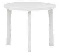 Tidyard Table de Jardin Blanc 89 cm Plastique Table à Dîner d'extérieur, Table à Manger pour Terrasse, Balcon, Intérieur et Extérieur, Camping