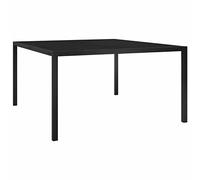 Tidyard Table de jardin en acier et verre, table d'extérieur, table basse rectangulaire, extérieure, table de camping, table d'extérieur, table de balcon, noir 130 x 130 x 72 cm
