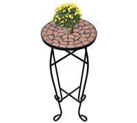 Tidyard Table d'Appoint Mosaïque pour Jardin/Terrasse/Balcon Style Moderne Terre Cuite