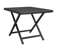 Tidyard Table Pliable de Jardin Table de Patio Table d'extérieur résine tressée Noir 45x35x32 cm