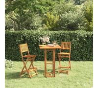 Tidyard Tabourets de Bar d'extérieur pliants Lot de 2 Bois Massif d'acacia Chaises de Bar Tabouret Haute, Chaise Haut pour Cuisine Salon Salle à Manger Café