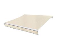 Tidyard Toile d'Auvent Store d'Auvent Toile en Polyester Résistant aux UV Crème 336x246 cm (Cadre Non Inclus)