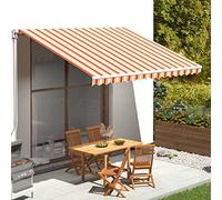 Tidyard Toile de Store Durable 380x295cm, Couleur Jaune et Orange, Résistante aux UV, Hydrofuge, Anti-poussière - 1 Pièce