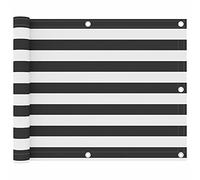 Tidyard Voile d'ombrage en tissu Oxford imperméable pour balcon, gris anthracite et blanc, 75 x 600 cm