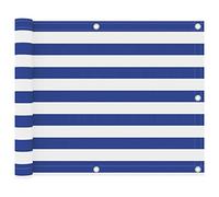 Tidyard Voile d'ombrage pour balcon en tissu Oxford imperméable Blanc et bleu 75 x 500 cm