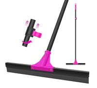 TidyBliss Balai Raclette Sol Extérieur Terrasse Professionnelle de Large 45 cm avec Manche Long 148 cm, Laveur pour la Salle de Bain, Cour, Garage, Douche, Fenêtre (Rose Rouge)