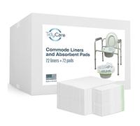 TidyCare Doublures de chaise de chevet et coussinets absorbants pour seau et bassin de chaise de toilette portable | Lot combiné de 72 sacs à déchets jetables et 72 tampons