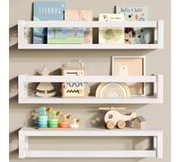TidyCorner Étagères flottantes épaisses améliorées - Étagères murales multi-usage pour enfants et crèches, idéales pour livres, jouets, étagère à épices, décoration - Blanc