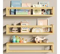 TidyCorner Étagères flottantes épaisses améliorées - Étagères murales multi-usage pour enfants et crèches, idéales pour les livres, les jouets, les épices, la décoration - Bois naturel