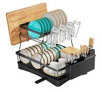 TidyIsles Égouttoir à Vaisselle - Égouttoir à Vaisselle à 2 Niveaux pour économiser de l'espace avec Porte-ustensiles, égouttoir à Vaisselle pour comptoir de Cuisine, égouttoir d'évier avec égouttoir