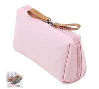 Tidynook Makeup Bag Small, Travel Makeup Pouch, Mini Lipstick Makeup Bag Waterproof, Portable Simple Waterproof Hand Travel Makeup Pouch for Women (Pink,Large)