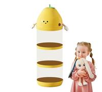 Tidytrek Tube de - Organiseur de jouets en peluche, bac de rangement en forme de poire | Tube vertical avec couvercle anti-poussière pour animaux en peluche, récipient compact pour jouets pour