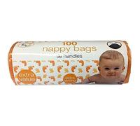TidyZ Lot de 100 sacs à couches extra larges avec poignées à nouer