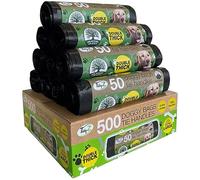 Tidyz Lot de 500 sacs à déjections canines en plastique 100 % recyclé Extra résistant 30 × 36 cm Poignées à nouer sur un rouleau Non parfumé Étanche 10 rouleaux de 50