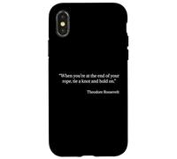 Tie a Knot and Hold on Shirt Citation de Theodore Roosevelt Coque pour iPhone X/XS