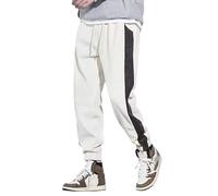 Tie and Autumn Pantalon de survêtement tendance pour homme avec jambes lâches Pantalon de sport Tempérament Pantalon décontracté pour homme Chambre à coucher, beige, L