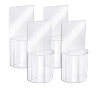 TIE-DailyNec 4 Pièces Support Télécommande Mural, Organisateur Multimédia Acrylique Support Mural, Transparent sans Boîte de Rangement de Perçage, pour Chambre à Coucher, Table de Chevet