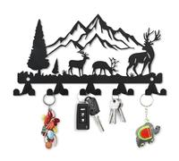 TIE-DailyNec Porte-clés en Métal pour le Mur, porte-clés Mural, Porte-manteau Organisateur de Clés avec 10 Crochets Muraux Suspendus Décor Porte-clés pour Cuisine, Entrée, Couloir, Chambre(Cerf)