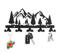 TIE-DailyNec Porte-clés pour Mur Métal, Porte-clés Montage Mural, Portemanteau Organisateur de Clés avec 10 Crochets Muraux Suspendus Décor pour Cuisine, Entrée, Couloir, Chambre, Porte (Arbre)