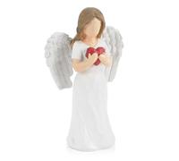 TIE-DailyNec Statue d'ange Gardien, Figurine en Résine, Statues d'ange Tenant Un Cœur, Home Decor Ornement Memorial Cadeaux Sculpture Peinte à la Main pour Le Jour