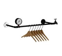 Tie de cintre de vêtements en fer, support de vêtements commerciaux, 2 bases Rail de vêtements de séchage avec robinet et instrument-61 cm, 81 cm, 101 cm, 121 cm (taille: 121 cm) Beau paysage LWX