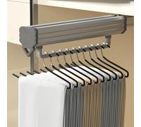 Tie de placard gris coulissant gris pour les serviettes de vêtements suspendues et plus de caractéristiques de placard 12 pouces Rail de poulement idéal pour l'armoire à l'intérieur Beauty
