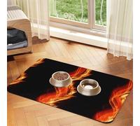 Tie Dye Bleu Violet,Tapis d'alimentation imperméable pour Animaux de Compagnie, Sets de Table pour Chats et Chiens pour la Nourriture et l'eau, Tapis de Nourriture en Cuir PU,40x60cm