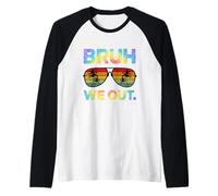 Tie Dye Brush We Out Teacher Happy Last Day of School Manche Raglan