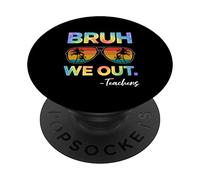 Tie Dye Brush We Out Teacher Happy Last Day of School PopSockets PopGrip Adhésif