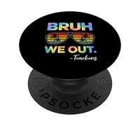 Tie Dye Brush We Out Teacher Happy Last Day of School PopSockets PopGrip Adhésif