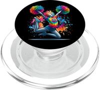 Tie Dye Cheerleader Pom Poms Cheerleading Cheer Girls Outfit PopSockets PopGrip pour MagSafe