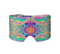 Tie Dye coloré arc-en-ciel néon,Masque pour les yeux bloquant la lumière Cache-yeux et cache-oreilles pour le sommeil