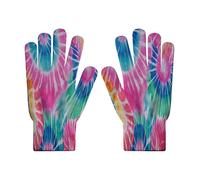 Tie-Dye Coloré Gants d'hiver en tricot pour écran tactile, Motif Circulaire gants pour ski, cyclisme et SMS pour homme et femme