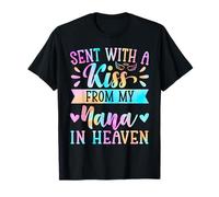 Tie Dye envoyé avec Un Baiser de la Part de Mon Petit-Fils Nana in Heaven T-Shirt