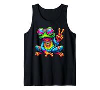 Tie Dye Grenouille Hippie Époque Rétro Fleurs Paix Amour Débardeur